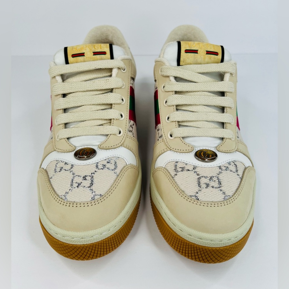 Gucci Screener Ace Women's GG Sylvie Web Enamel Logo Supreme Sneakers EU 41 - Picture 4 of 12